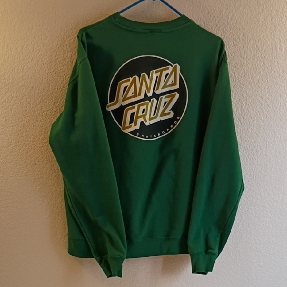 Santa Cruz Skateboards Green Sweatshirt with Logo - Picture 3 of 3